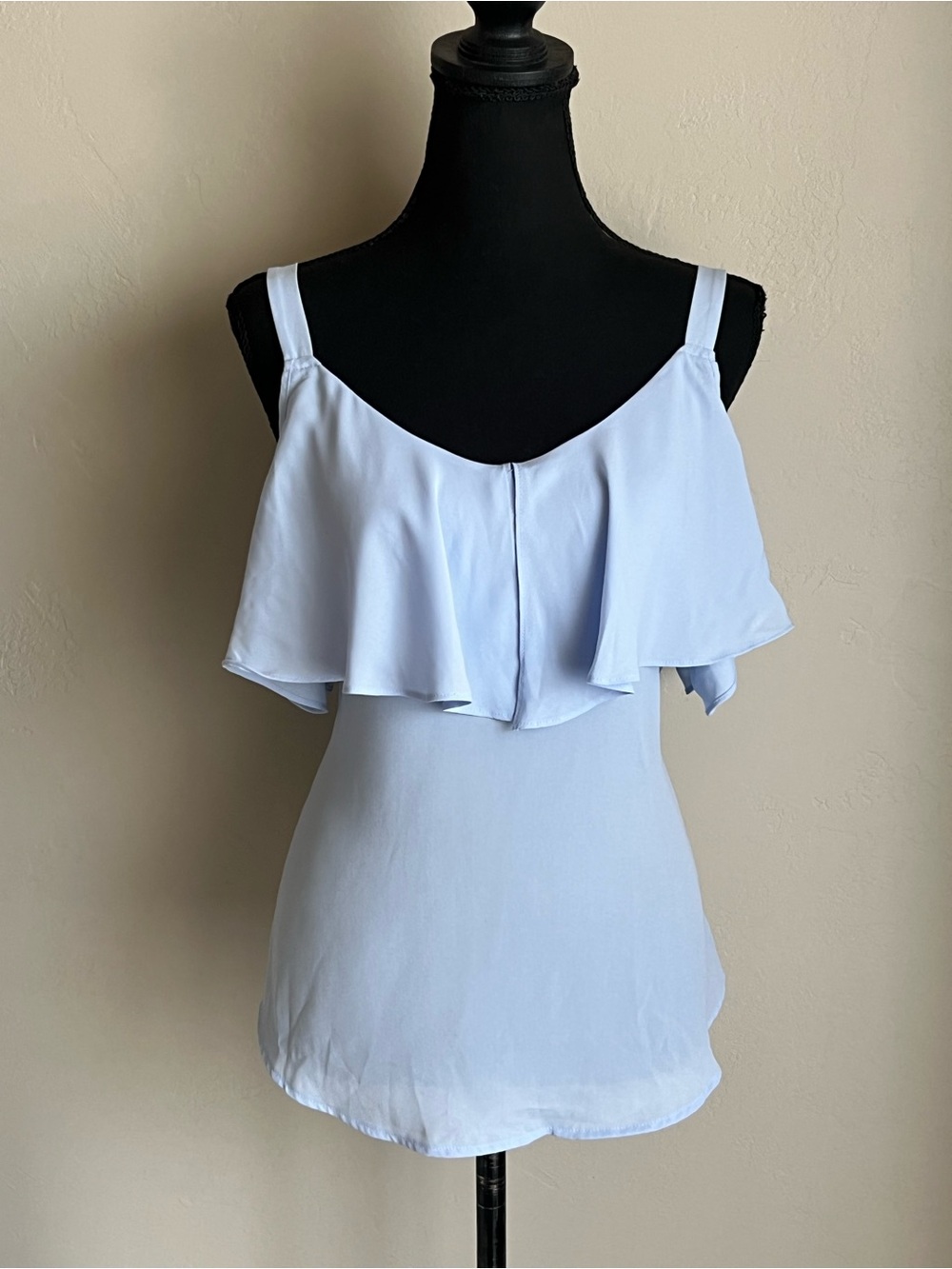New York & Company Light Blue Ruffle Cami